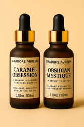 Duo Indulgence – 2 × 100 ml Perfumed Body Oils | 100ml Luxury Body Oil | Nourishing, Non - Greasy, Fast - Absorbing, Long - lasting Fragrance | Self - Care & Skincare Gift | GRADORE AUREUM